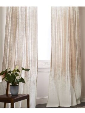 West Elm Echo Print Curtain Gold Dust Single Panel 48x84